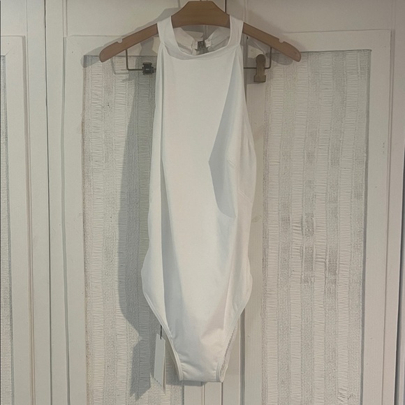 $311 SHAN Women's White Solid Intemporel High Neck One Piece Swimsuit Size 14 - Picture 3 of 8